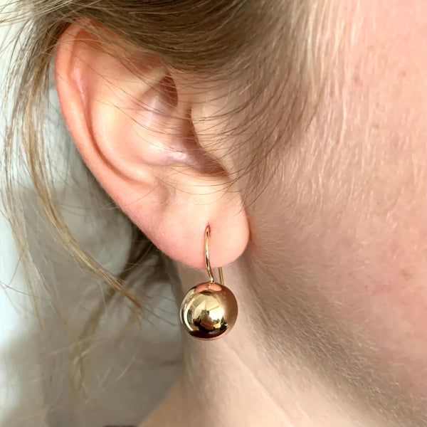 Large gold ball deals stud earrings